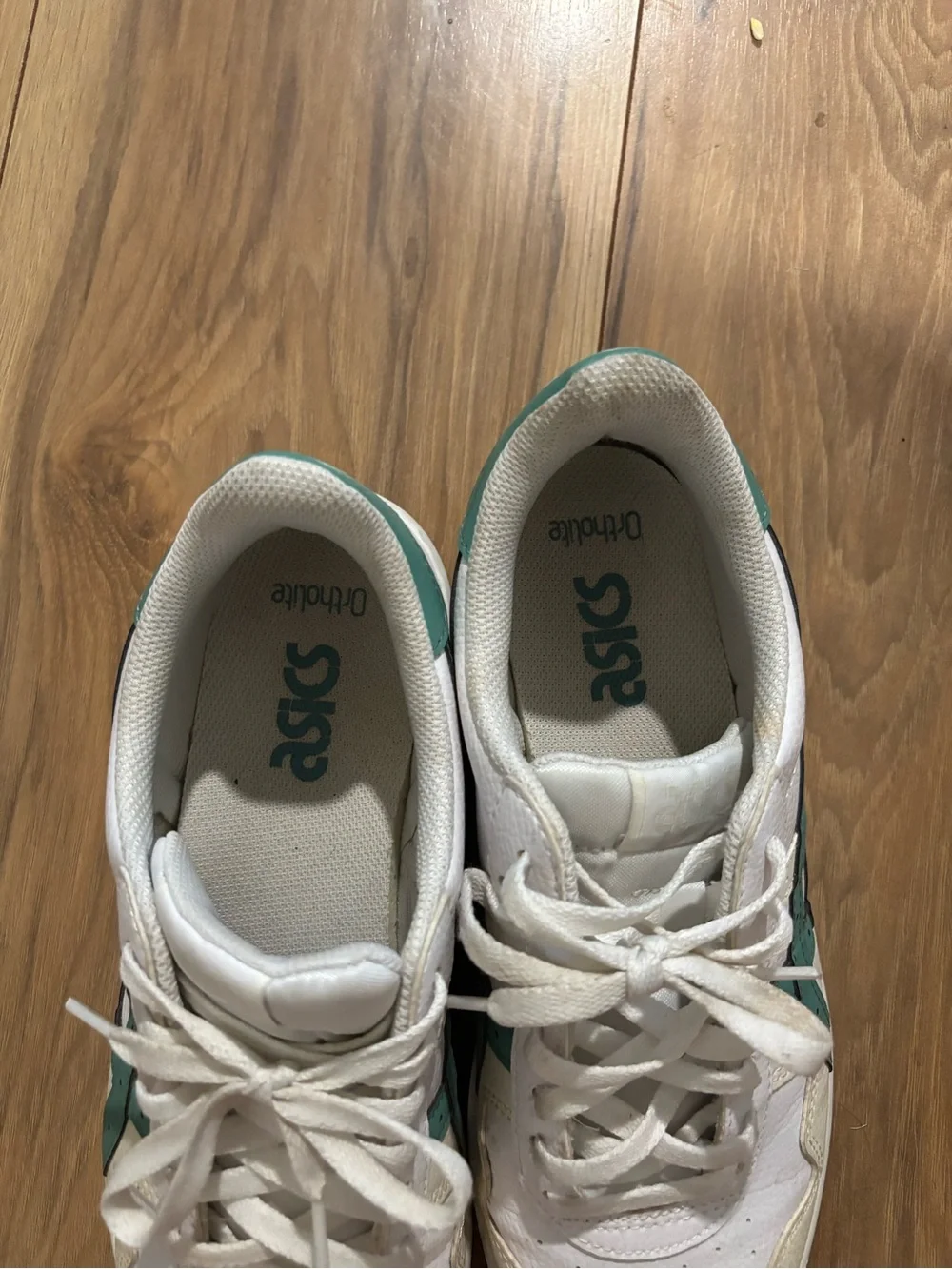 Asics White Sneakers with Teal Accents - Picture 6 of 7
